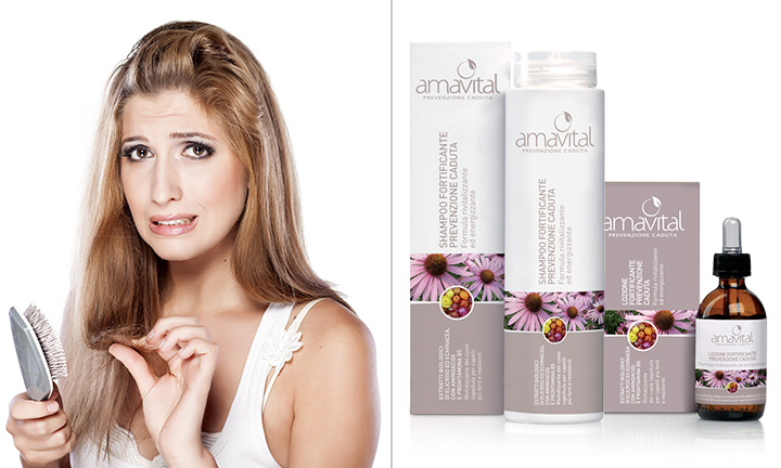 Stop hair loss con Amavital.